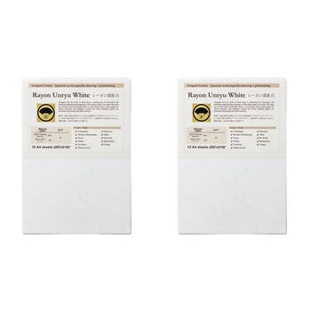 2x 12pc Awagami Washi-Rayon Multi-Purpose Creative Art Paper A4 Unryu White