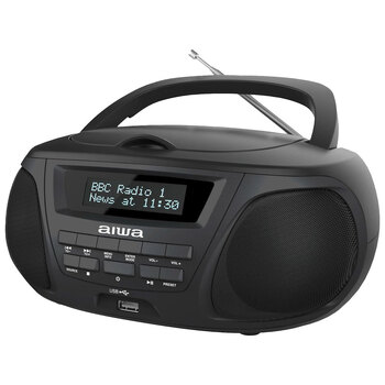 AIWA C Battery CD/DAB/FM/Bluetooth/USB BoomBox Black