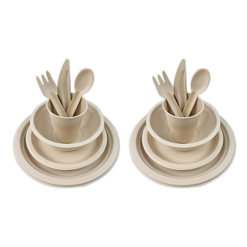 168pc EcoSouLife Harvest Party  Plates, Bowls, Cups & Cutlery