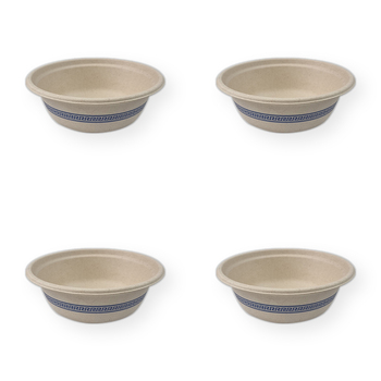 4x 60pc EcoSouLife Disposable Harvest Art Series Bowl 500ml - Blue