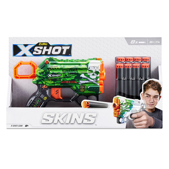 Zuru X-SHOT Skins Menace Blaster Toy Gun w/ 8 Darts Assorted 8+