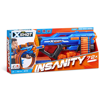 Zuru X-SHOT Insanity Mega Barrel Blaster Toy Gun w/72 Darts 8+