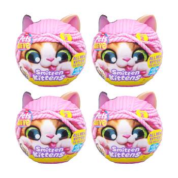 4PK Zuru Pet's Alive Smitten Kittens Interactive Plush Series 2 - 3y+ Assorted