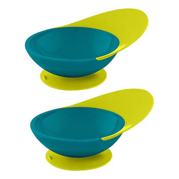 2PK BOON Catch Bowl with Spill Catcher - Blue/Green - 9m+