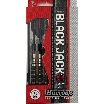 Harrows Black Jack Supergrip Flight Stainless 22g Steel Tip Darts