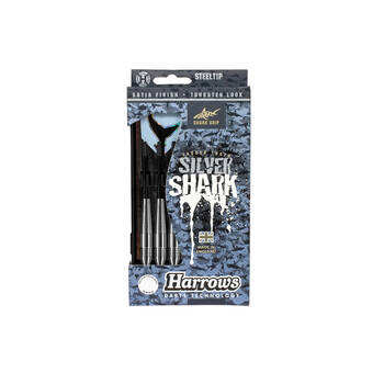 Harrows Developing Player Silver Shark Grip Throwing Darts Set w/ Case 24GM