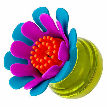 Boon Forb Mini Soap Dispensing Silicone Dish Brush Blue