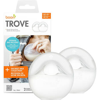 2pc Boon Trove Silicone Breast Pump Pack w/ Pouch 11x11cm - White