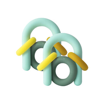 2PK Boon HOOP Food-Grade Silicone Toddler/Baby Teether 0M+