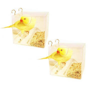 2PK SeedMate Garden/Outdoor Acrylic Hanging Bird Feeder Small - Clear