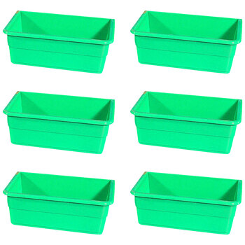 6PK ShowMaster Large Rectangle Seed Cup Bird Feeder/Waterer - Green