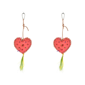 2x Nature Island Hanging Pinata Heart Shape Pet Bird Cage Toy
