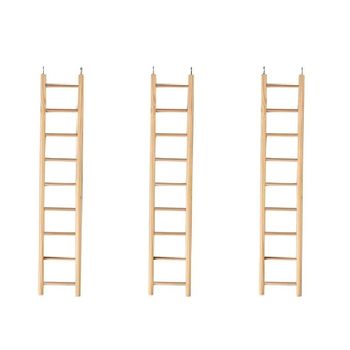 3x Nature Island 45cm Plain Wooden 9 Step Bird Pet Toy Ladder