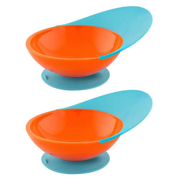 2PK BOON Catch Bowl with Spill Catcher - Blue/Orange