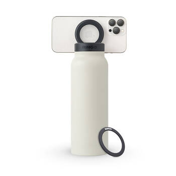 Ringo Insulated Water Drink Bottle w/ Magnetic Phone Mount 710ml Ivory