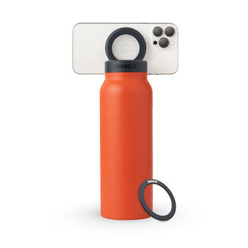 Ringo Insulated Water Drink Bottle w/ Magnetic Phone Mount 710ml Orange