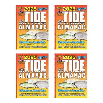 4PK AFN 2025 Tide & Bite Time Wa Fishing Guide 108-Pages 11.5x10.5cm