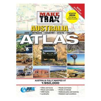 Make Trax Australia Maxi Travel Atlas w/ Index 144-Pages 38x28cm