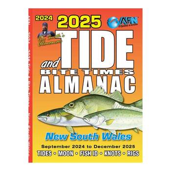 AFN 2025 NSW Tide & Bite Time Fishing Guide 80-Pages 11.5x10.5cm