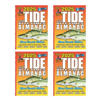4PK AFN 2025 NSW Tide & Bite Time Fishing Guide 80-Pages 11.5x10.5cm