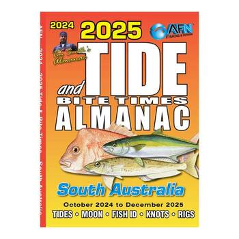 AFN 2025 Tide & Bite Time SA Fishing Guide 108-Pages 11.5x10.5cm