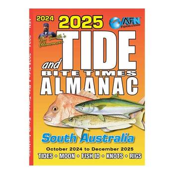 4PK AFN 2025 Tide & Bite Time SA Fishing Guide 108-Pages 11.5x10.5cm