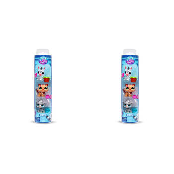 2x 3pc Littlest Pet Shop Mini Animal Figure Toys S2 in Tube Assorted Kids 4y+