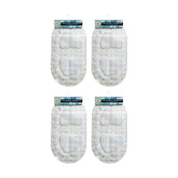 4PK Divine Living Non Slip Bath/Shower Mat w/ PVC Suction Cups 38x69cm White