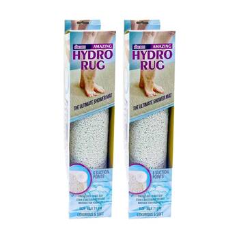 2PK HomeBrite Anti Slip Hydro Shower Mat w/8 Suction Points 40x71cm White