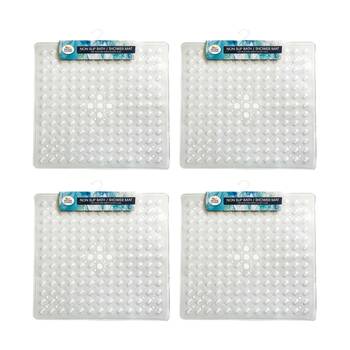 4PK Divine Living Non Slip Bath/Shower Mat w/ Sure Grip Suction Cups 53x53cm