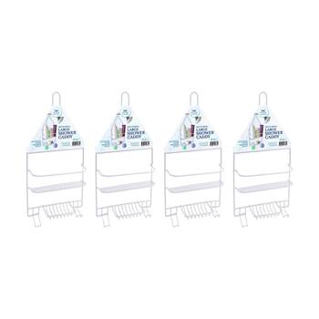 4PK Divine Living Shower Caddy Wire Large Bathroom Storage Organiser 25x43cm