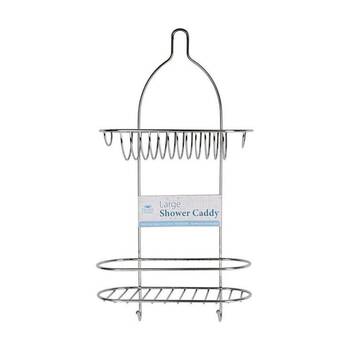 Divine Living Shower Caddy Chrome Storage Organiser 26x11x51cm Silver