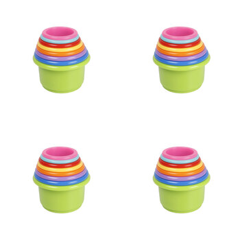 4x 8pc Cuddle Bug Toddler Stacking Cups 30x8.4x8.4cm Assorted 