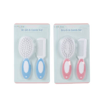 2PK Cuddle Bug Baby Grooming Brush & Comb Set Assorted