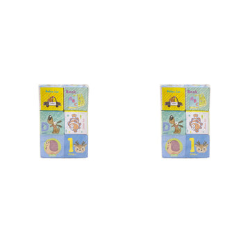 2x 6pc Cuddle Bug Baby Educational Blocks 6 Pack 7x7cm Assorted