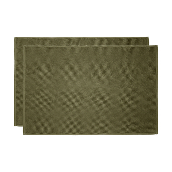 2pc Bambury Ultra soft Angove Bath Mat 50x80cm Olive Cotton Woven