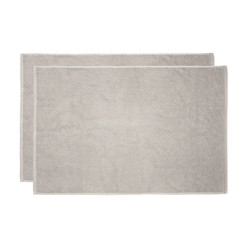 2pc Bambury Ultra soft Angove Bath Mat 50x80cm Pebble Cotton Woven