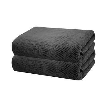 2pc Bambury Ultra soft Angove Bath Sheet 80x160cm Charcoal Cotton Woven