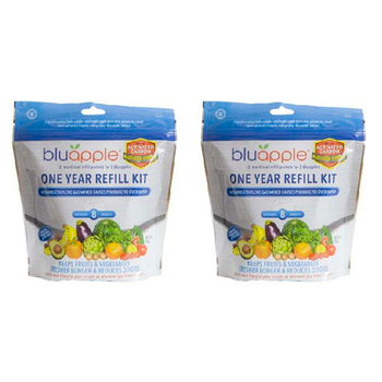 2x Bluapple Fresh Produce Fruit Saver w/ Activated Carbon Refill Kit