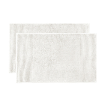 2pc Bambury Bathroom Floor Elvire Bath Mat 2 Pack Ivory Cotton Woven