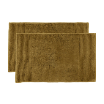 2pc Bambury Ultra soft Elvire Bath Mat 2 Pack Tobacco Cotton Woven