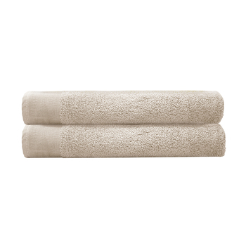 2pc Bambury Ultra soft Elvire Bath Sheet 2 Pack Buff Cotton Woven