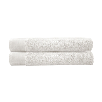 2pc Bambury Ultra soft Elvire Bath Sheet 2 Pack Ivory Cotton Woven
