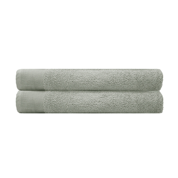 2pc Bambury Ultra soft Elvire Bath Sheet 2 Pack Sage Cotton Woven