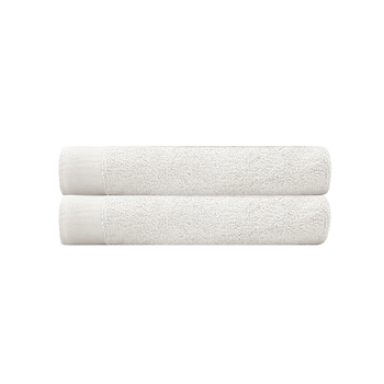 2pc Bambury Ultra soft Elvire Bath Towel 2 Pack Ivory Cotton Woven