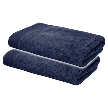 2pc Bambury Elvire Bath Towel 68 x 137cm Navy