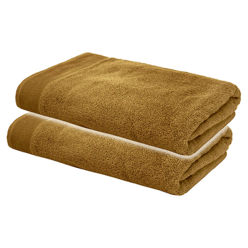 2pc Bambury Elvire Bath Towel 68 x 137cm Tobacco