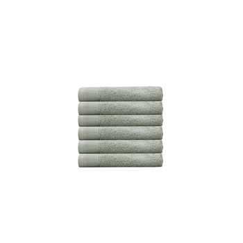 6pc Bambury Home Living Ultra soft Elvire Face Washer Sage 33cm x 33cm Cotton Woven