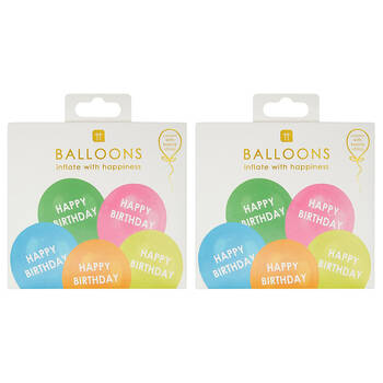 2x 5pc Talking Tables Balloons Happy Birthday Print Party Decoration