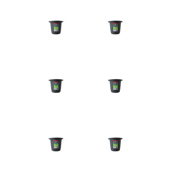 6PK Homeleisure Balconia Round Pot Planter 25cm Charcoal Garden 